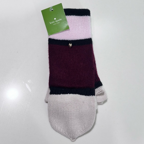 Kate Spade One Size Mondrian Pop Top Mittens Winter Travel - Picture 7 of 9